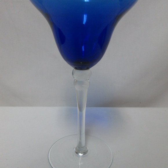 Cobalt Blue bell shaped tall wine spirits glass 8 inches Hand Made NEW - Picture 3 of 13